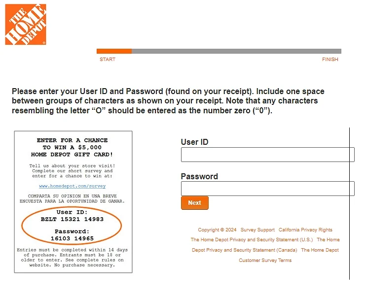 enter user id & password